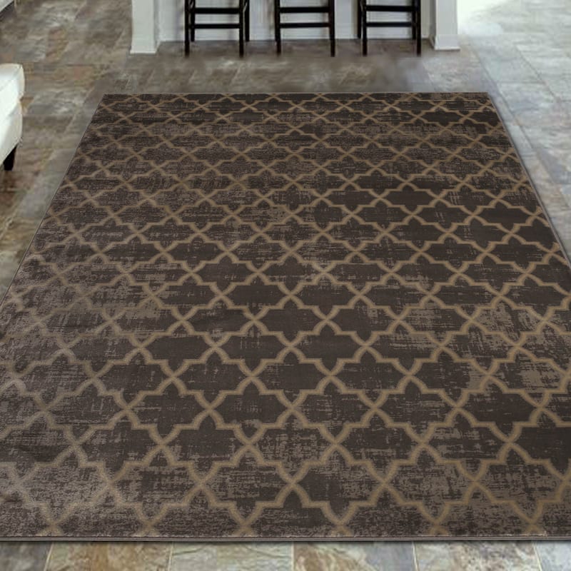 Admire Home Living Plaza Modern Contemporary Geometric Pattern Area Rug