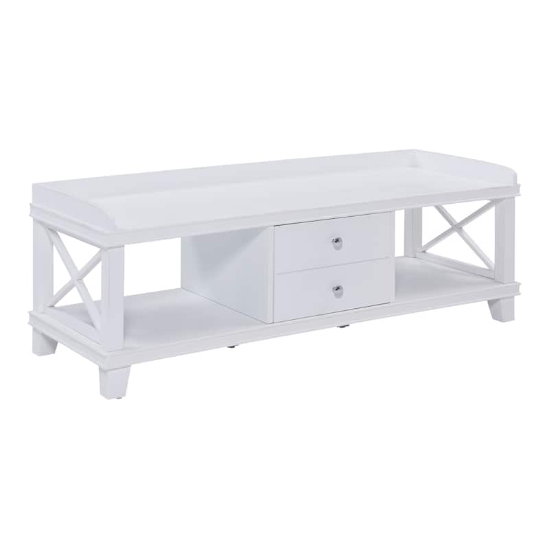 Waggoner White Upholstered Storage Bench