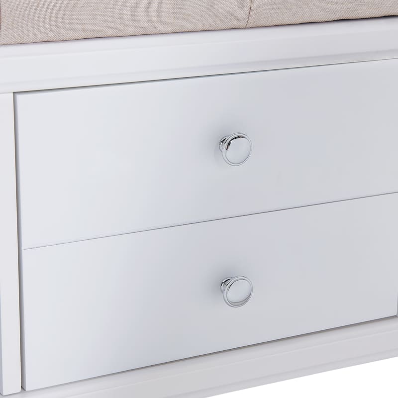 Waggoner White Upholstered Storage Bench