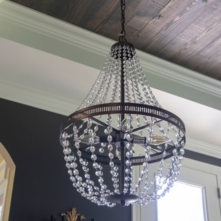 Harlow Orb and Crystal Chandelier (Clear/Bronze) - Chandeliers For Bedrooms by Overstock.com