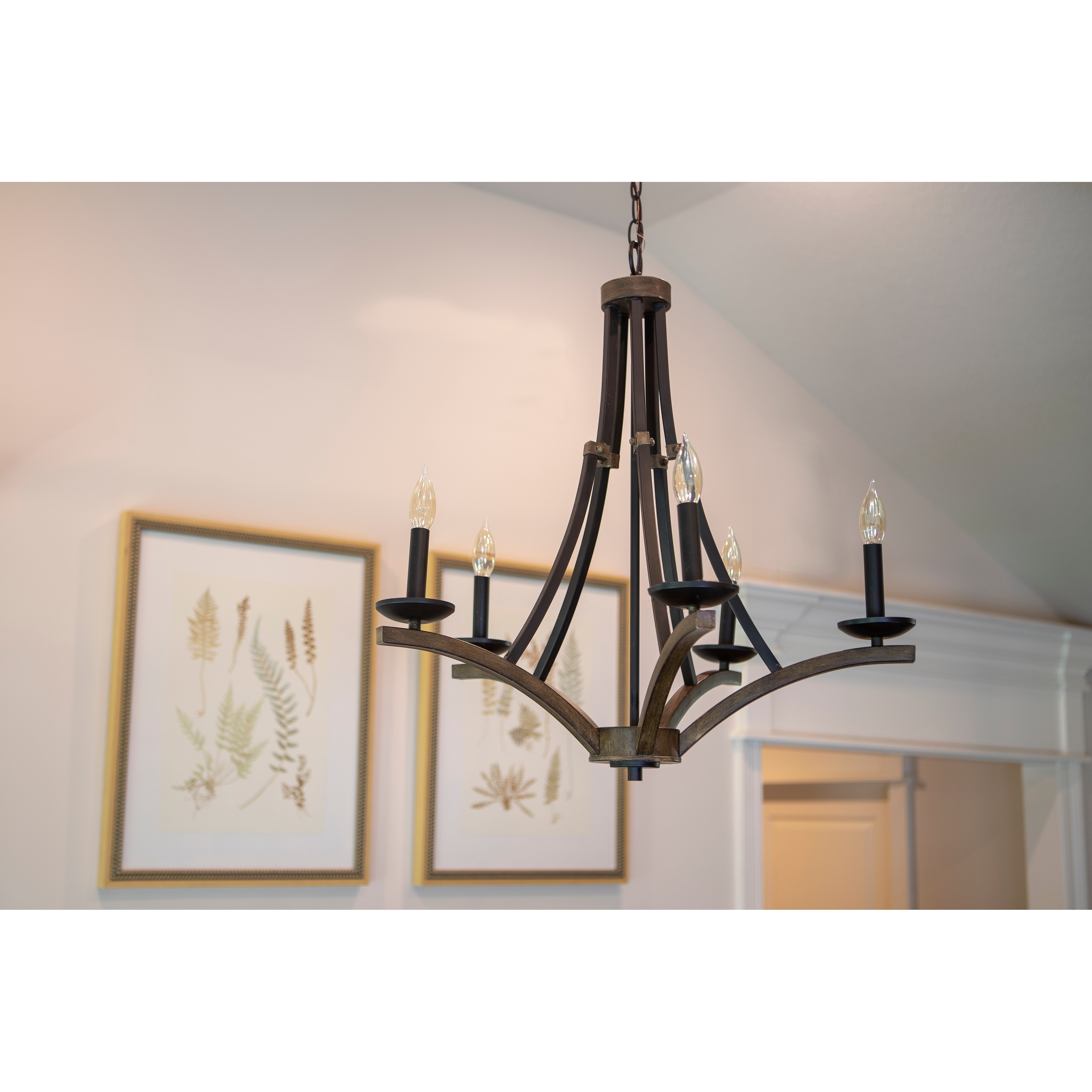 Drake Metal and Wood 5-Light Chandelier - Chandeliers For Bedrooms by Overstock.com