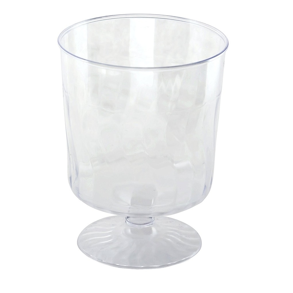 2 Pack Kaya Collection Disposable Plastic Clear 8oz Wine Glasses Crystal-Like Design 20 Glasses