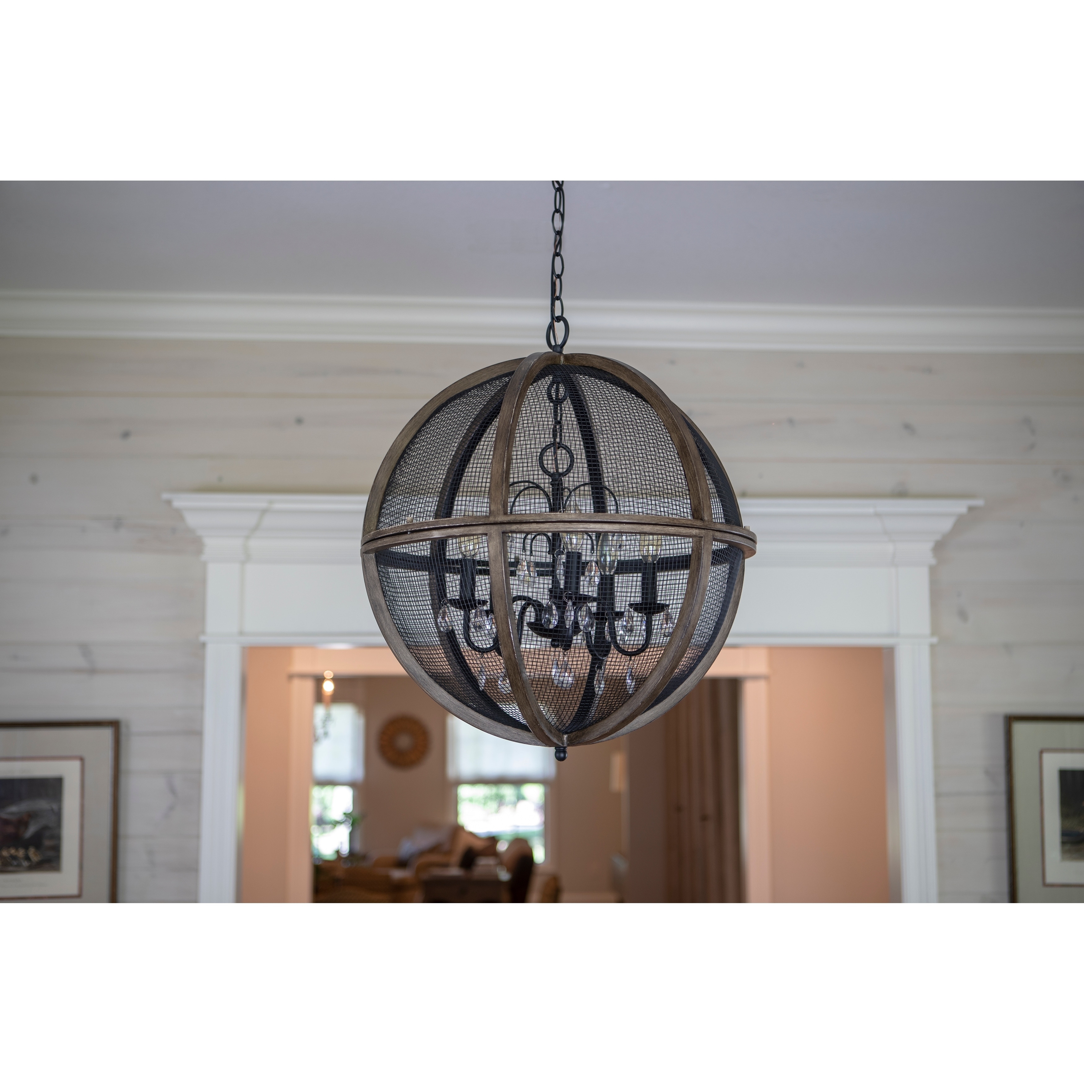 Declan Wood and Mesh 5 Light Chandelier - Chandeliers For Bedrooms by Overstock.com