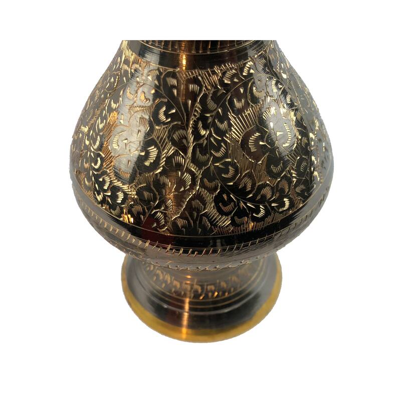 Natural Geo Brass Elegant Black/Gold 10" Table Vase