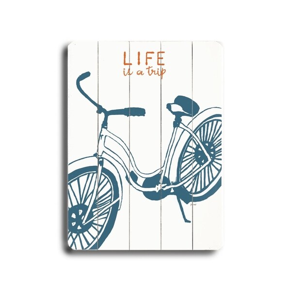 Life is a Trip - Planked Wood Wall Decor by Lisa Weedn