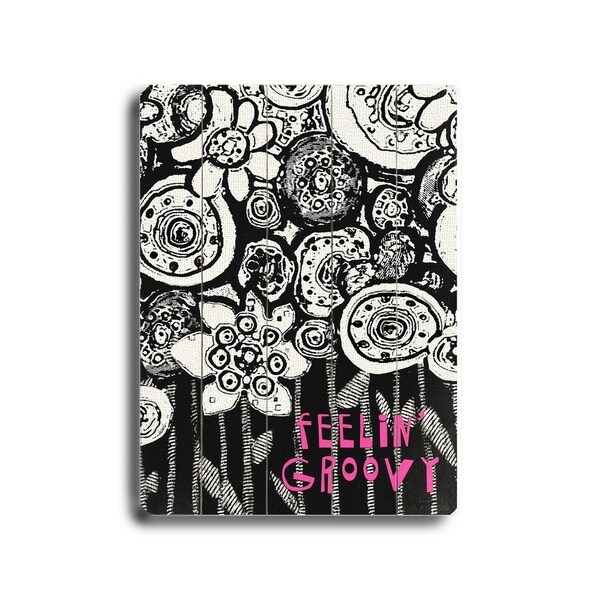 Feelin' Groovy - Planked Wood Wall Decor by Lisa Weedn