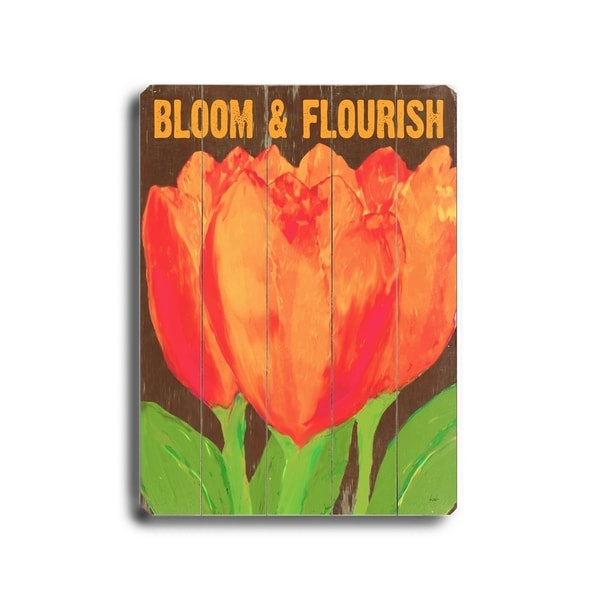 Bloom & flourish - Planked Wood Wall Decor by Lisa Weedn
