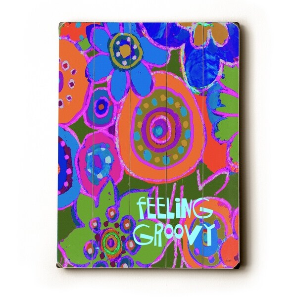 Feeling groovy #2 - Planked Wood Wall Decor by Lisa Weedn