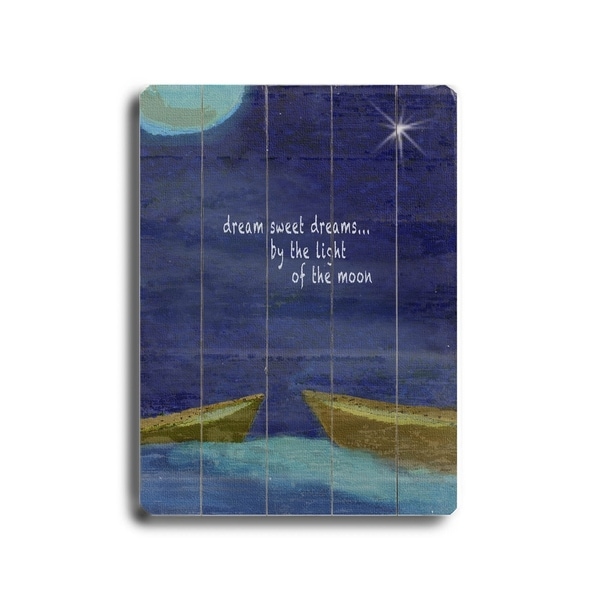 Dream sweet Dreams - Planked Wood Wall Decor by Lisa Weedn