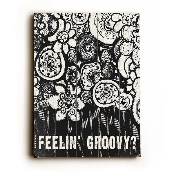 Feelin Groovy - Planked Wood Wall Decor by Lisa Weedn