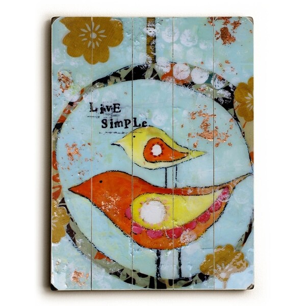 Live Simple - Planked Wood Wall Decor by Cindy Wunsch