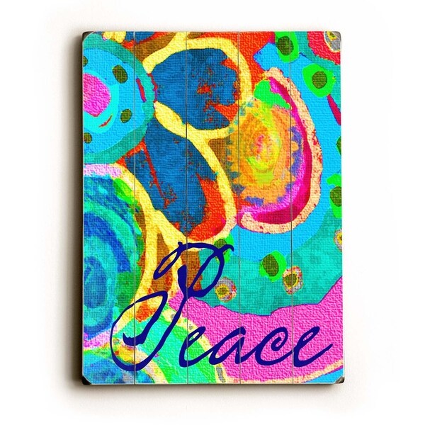 Peace - Planked Wood Wall Decor by Lisa Weedn