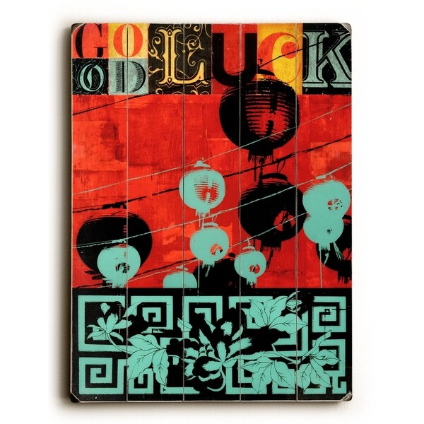 Good Luck - Planked Wood Wall Decor by Stella Bradley