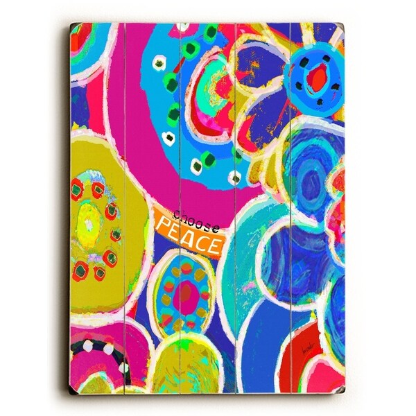 Choose peace - Planked Wood Wall Decor by Lisa Weedn