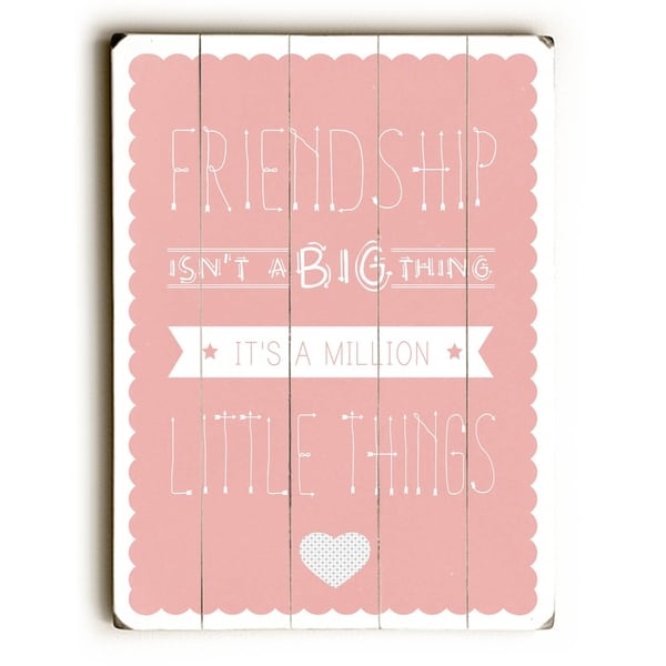 Friendship - Planked Wood Wall Decor by Abbie Smith