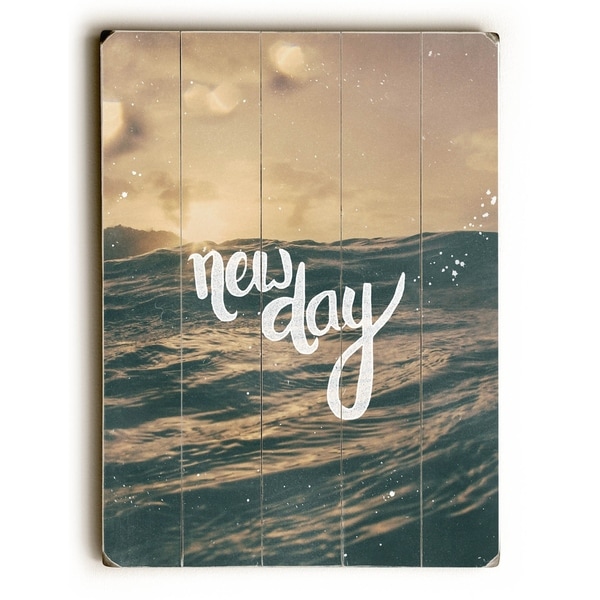 New Day - Planked Wood Wall Decor by Pocket Fuel