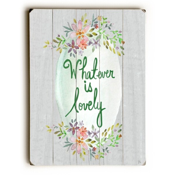 Whatever is Lovely - Planked Wood Wall Decor by Jennifer Rizzo Design