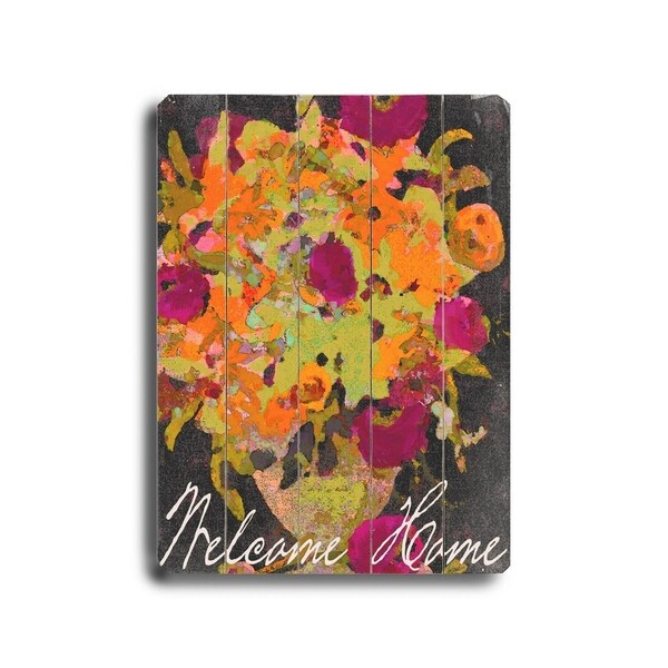 Welcome Home - Planked Wood Wall Decor by Lisa Weedn