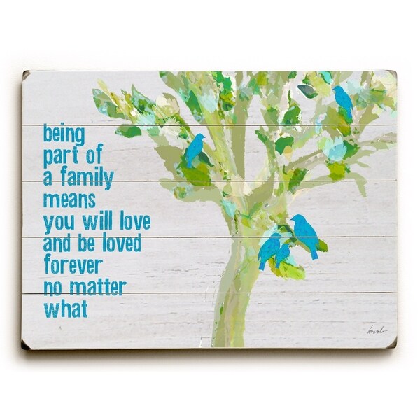 Being Part of a Family - Planked Wood Wall Decor by Lisa Weedn