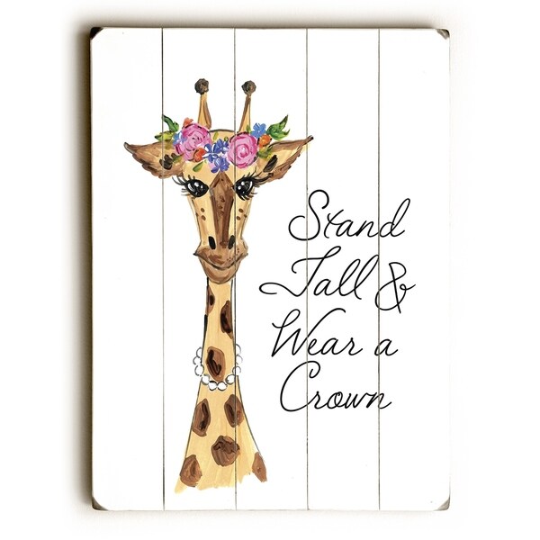 Stand Tall Giraffe - Multi Planked Wood Wall Decor by Timree