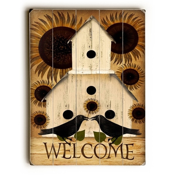 Welcome - Planked Wood Wall Decor by Mainline Art - Beth Albert