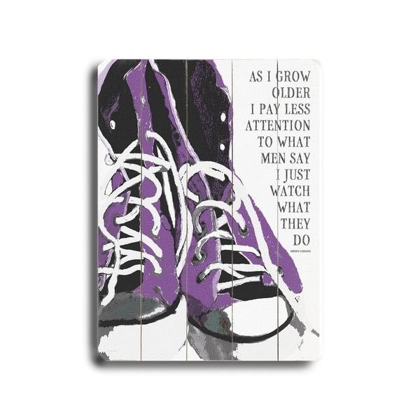 As I grow older (Purple) - Planked Wood Wall Decor by Lisa Weedn