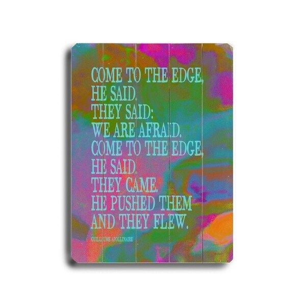 Come to the edge - Planked Wood Wall Decor by Lisa Weedn