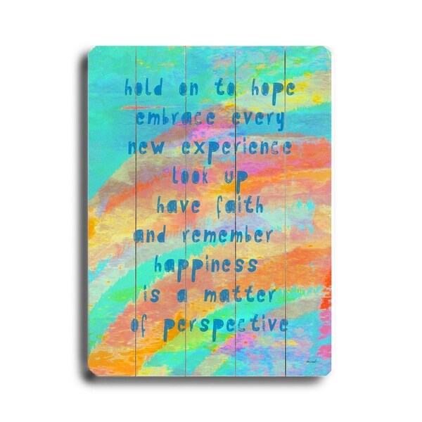 Hold on to Hope - Planked Wood Wall Decor by Lisa Weedn