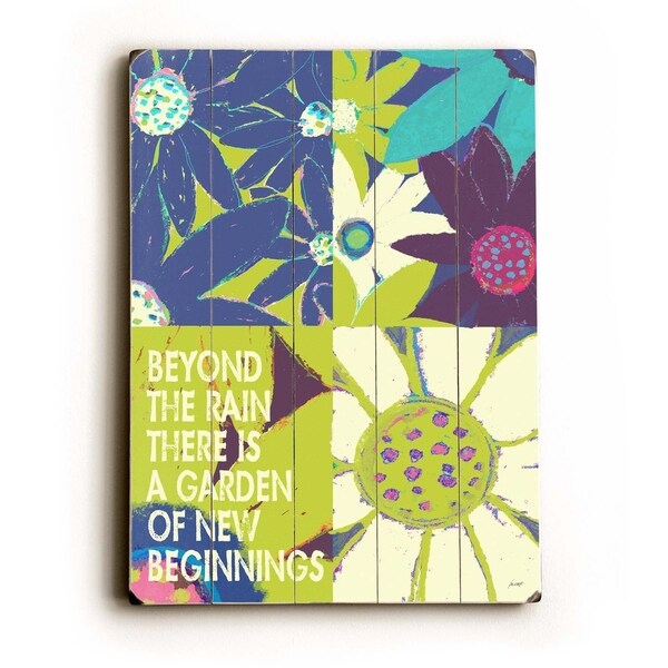Beyond the rain - Planked Wood Wall Decor by Lisa Weedn