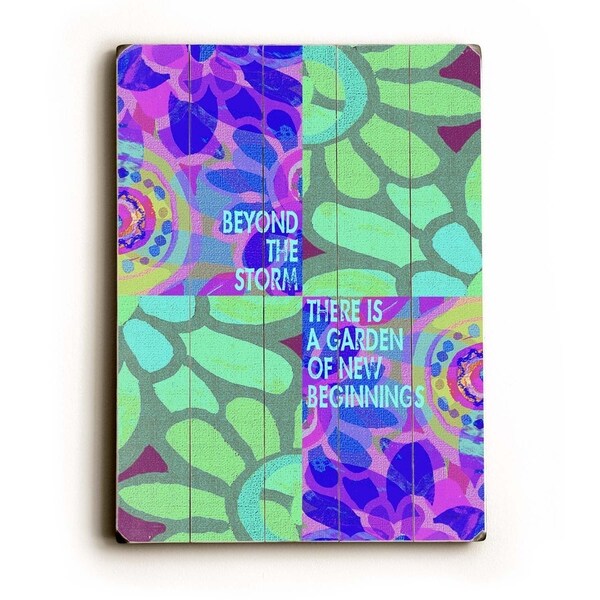 Beyond the storm - Planked Wood Wall Decor by Lisa Weedn