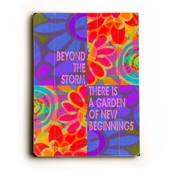 Beyond the storm 2 - Planked Wood Wall Decor by Lisa Weedn