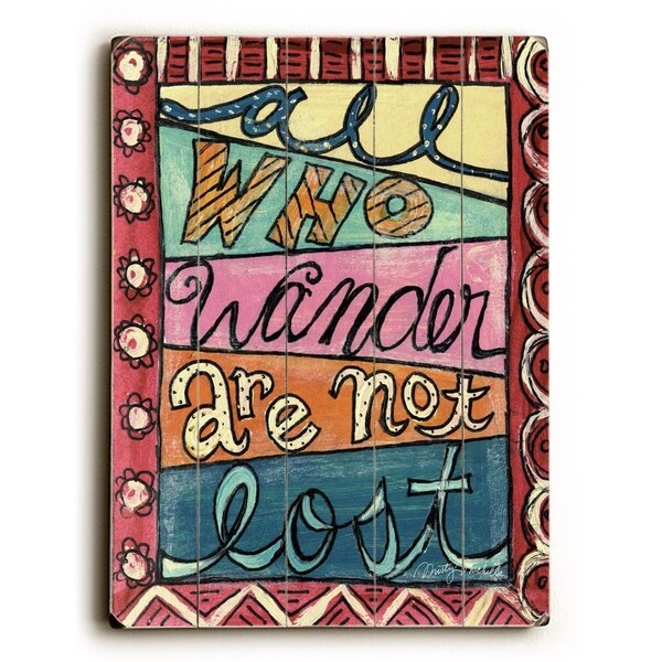 All who wander - Planked Wood Wall Decor by Misty Diller