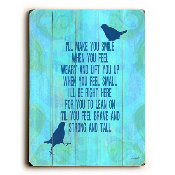 I'll make you smile - Planked Wood Wall Decor by Lisa Weedn