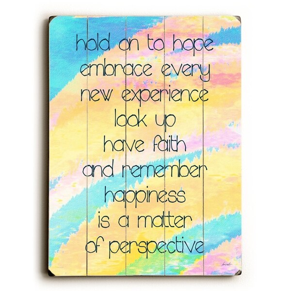 Hold on to hope - Planked Wood Wall Decor by Lisa Weedn