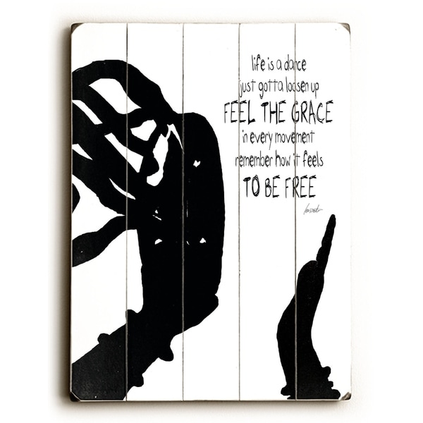 feel the grace - Planked Wood Wall Decor by Lisa Weedn