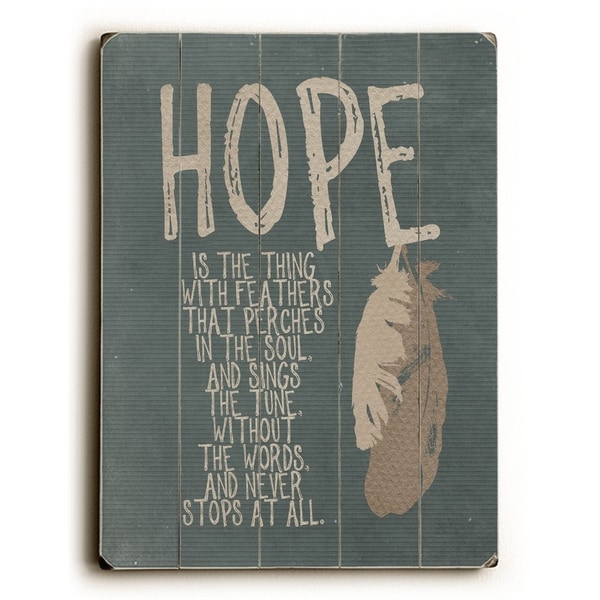 Hope - Planked Wood Wall Decor by Cheryl Overton