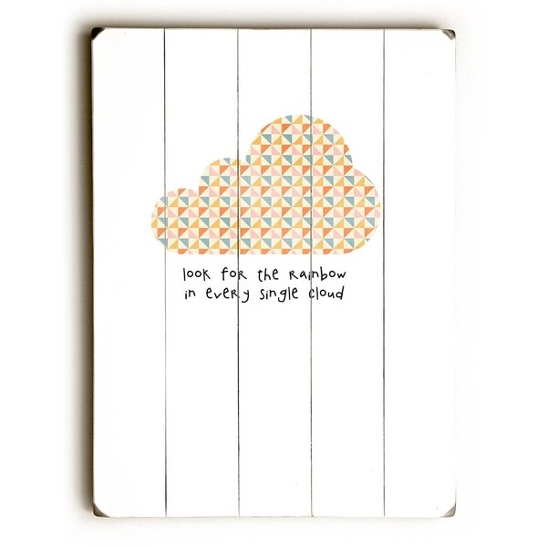 Look for the Rainbow - Planked Wood Wall Decor by Cheryl Overton