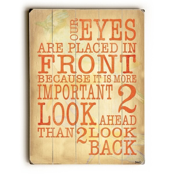 Eyes in Front - Planked Wood Wall Decor by Debbie DeWitt