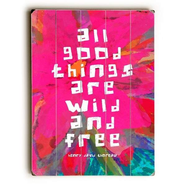 All good things - Planked Wood Wall Decor by Lisa Weedn