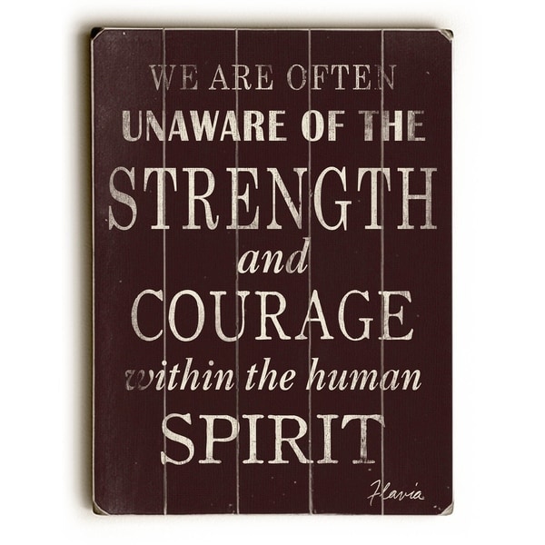 Strength & Courage - Planked Wood Wall Decor by FLAVIA