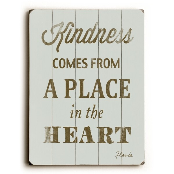 Kindness - Planked Wood Wall Decor by FLAVIA