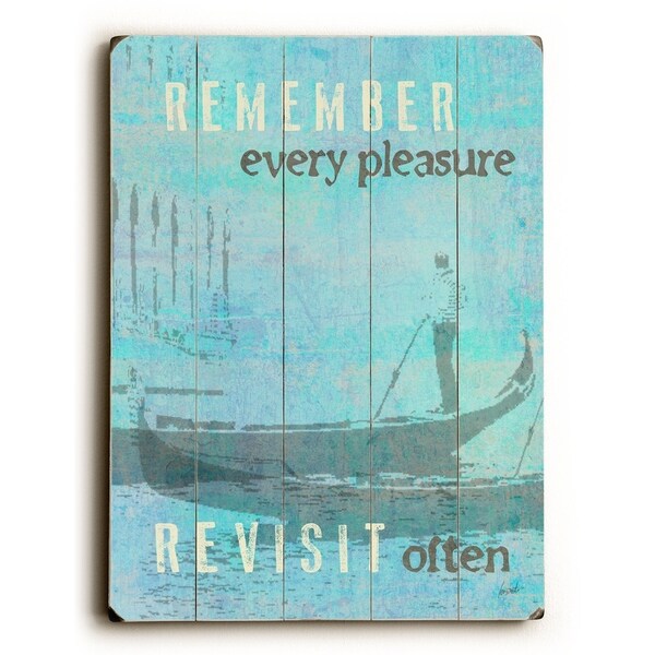 Remember. Revisit. - Planked Wood Wall Decor by Lisa Weedn