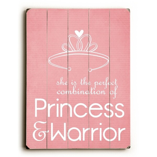 Princess & Warrior - Planked Wood Wall Decor by Cheryl Overton