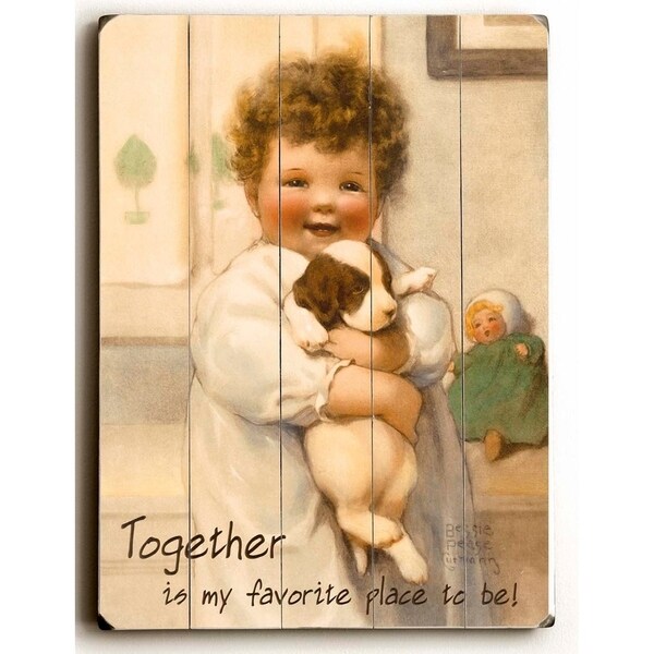 His Puppy - Planked Wood Wall Decor by FLAVIA