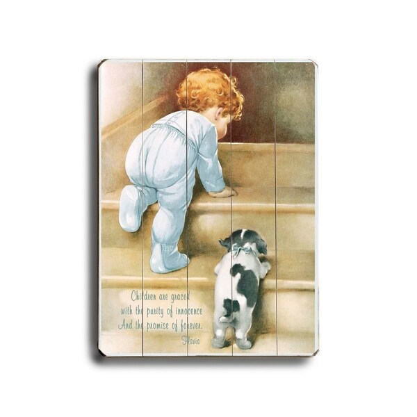Up you Go - Planked Wood Wall Decor by FLAVIA