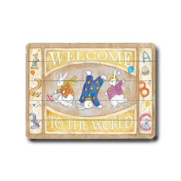 Welcome to the World - Planked Wood Wall Decor by FLAVIA