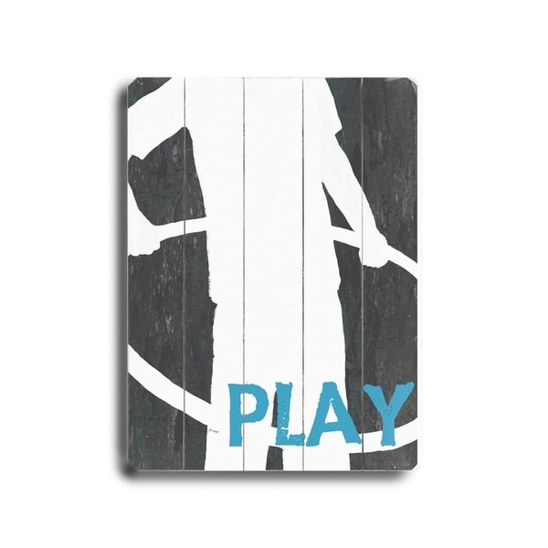 Play (Boy) - Planked Wood Wall Decor by Lisa Weedn