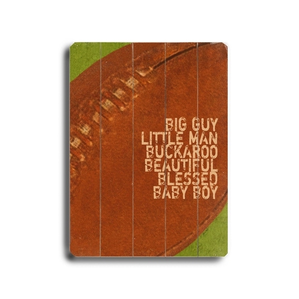 Big Guy, Little Man - Planked Wood Wall Decor by Lisa Weedn