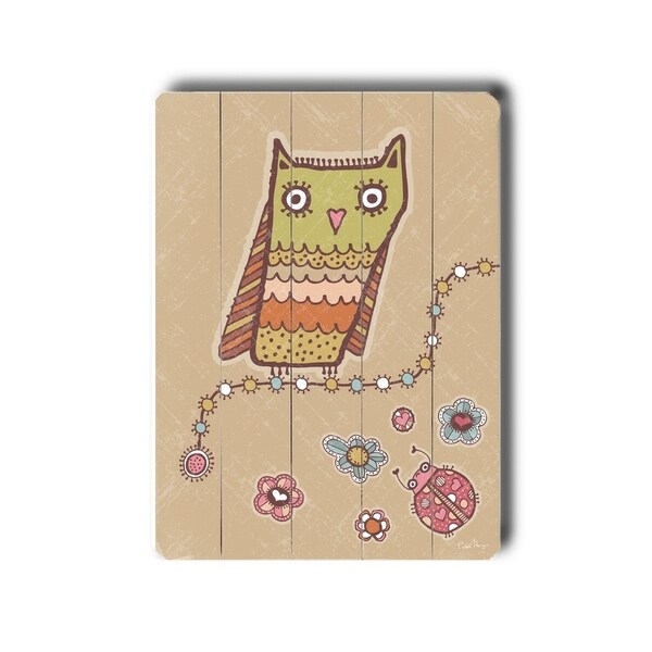 Hoots of Love - Planked Wood Wall Decor by Peter Horjus