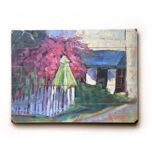 Umbrella Garden - Planked Wood Wall Decor by Carol Schiff